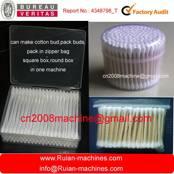 Full Automatic Cotton BUD Making Machine with Drying &amp; Packing (plastic/Bamboo and Wood St