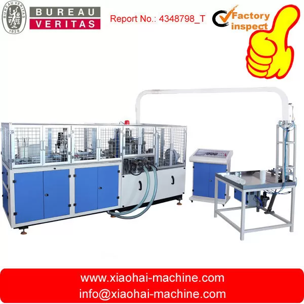 high speed paper cup making machine with collection can make both single and double PE coated paper cup